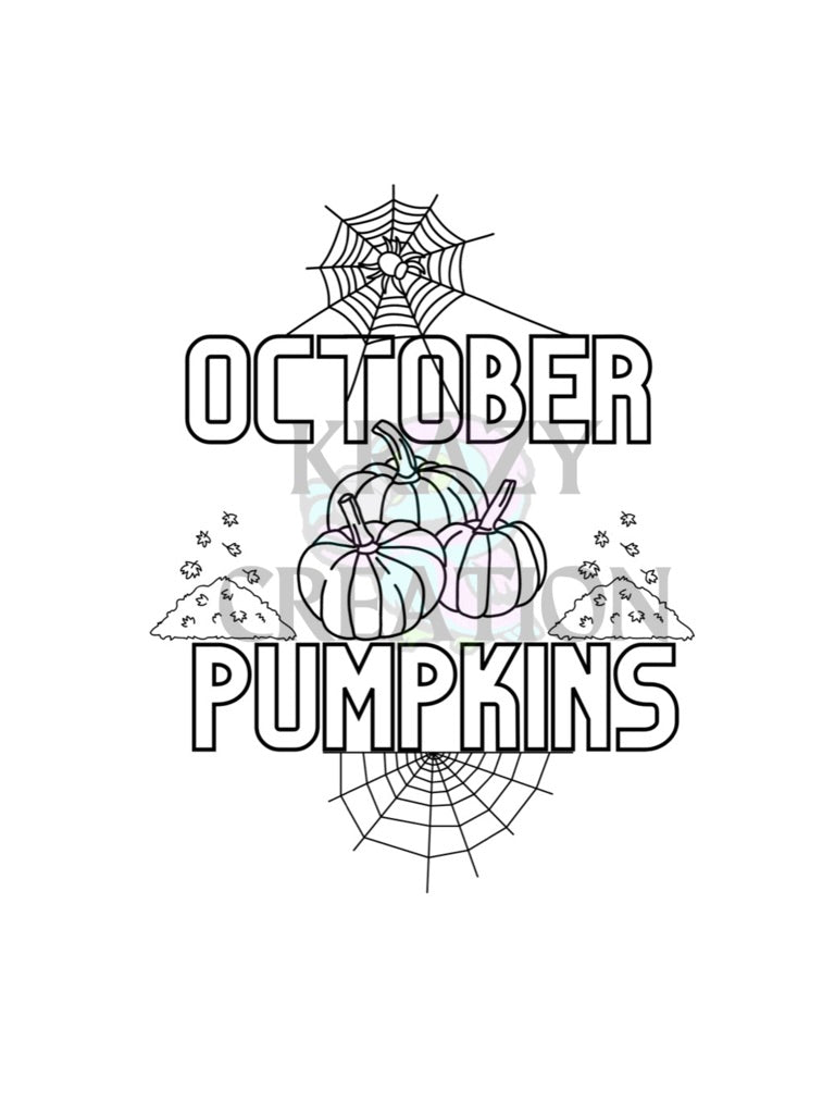 October Coloring Page (Shipped to you)