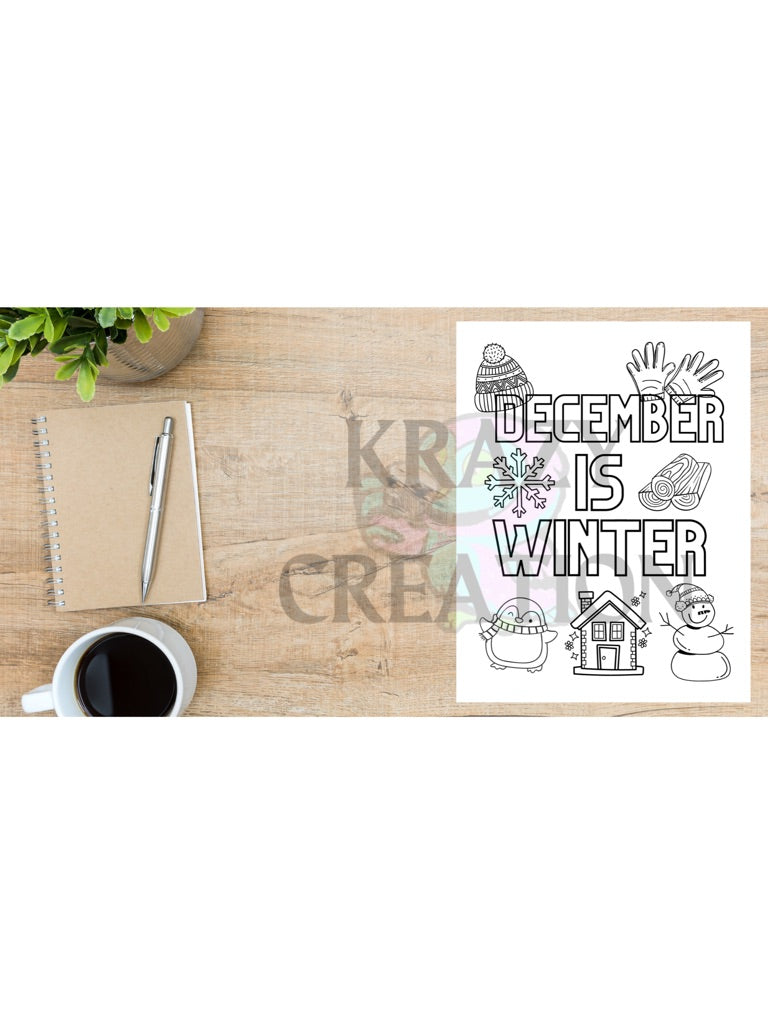 December Coloring Page (Shipped to you)