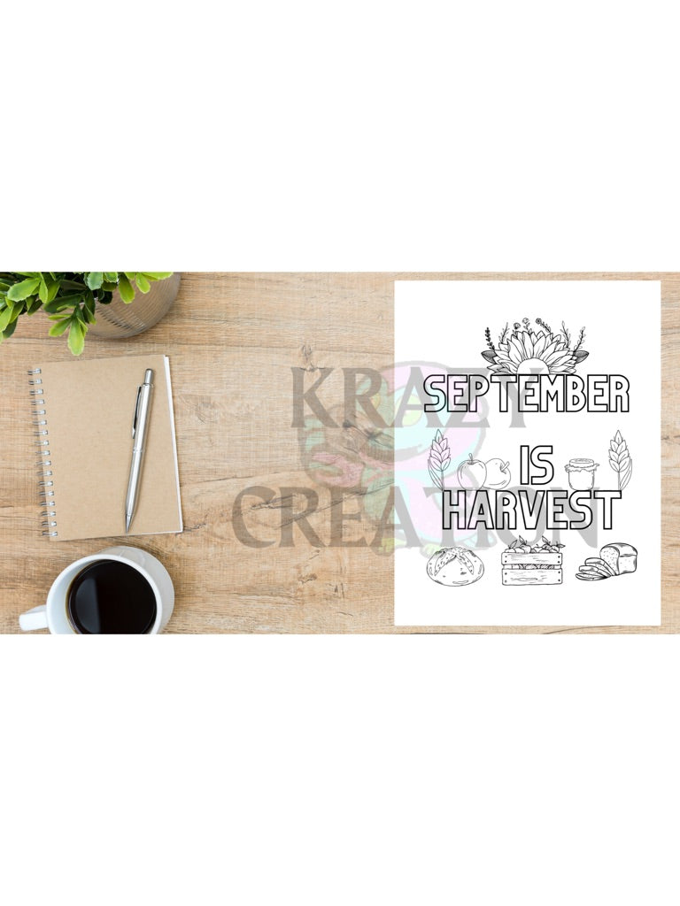 September Coloring Page (Shipped to you)