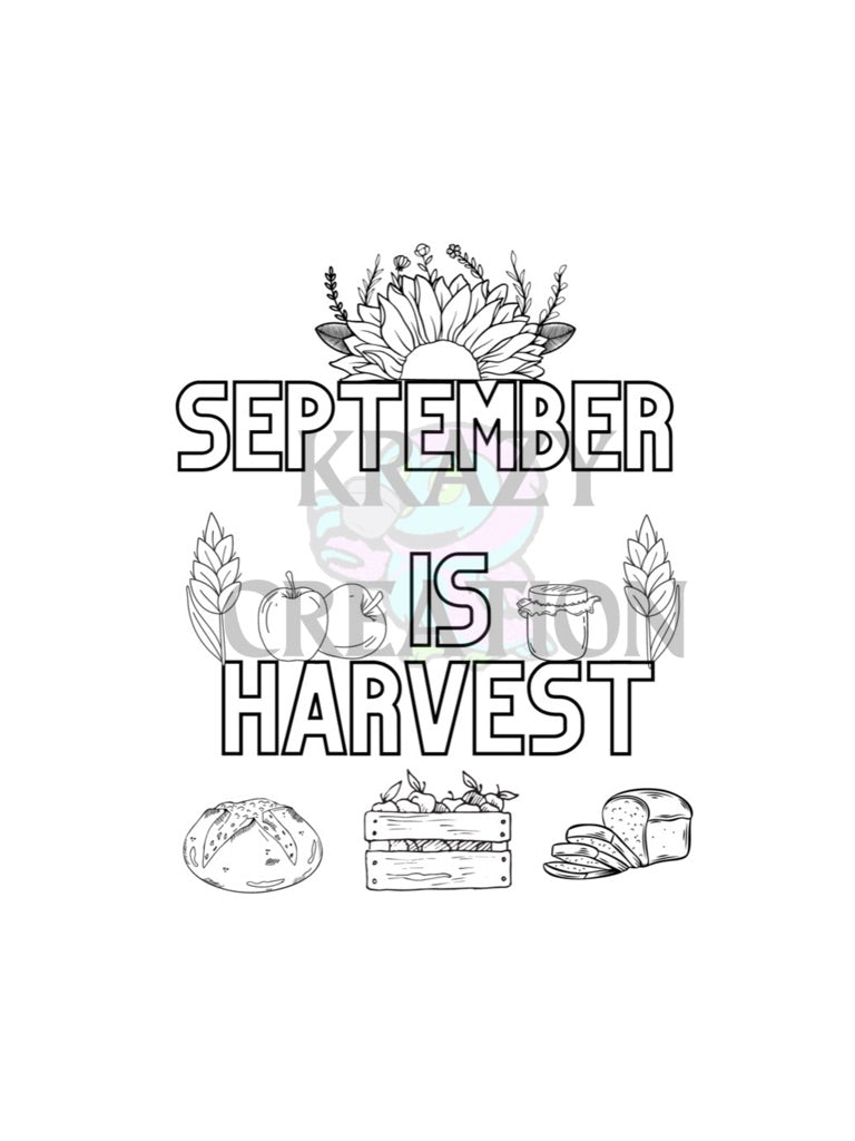September Coloring Page (Emailed to you)