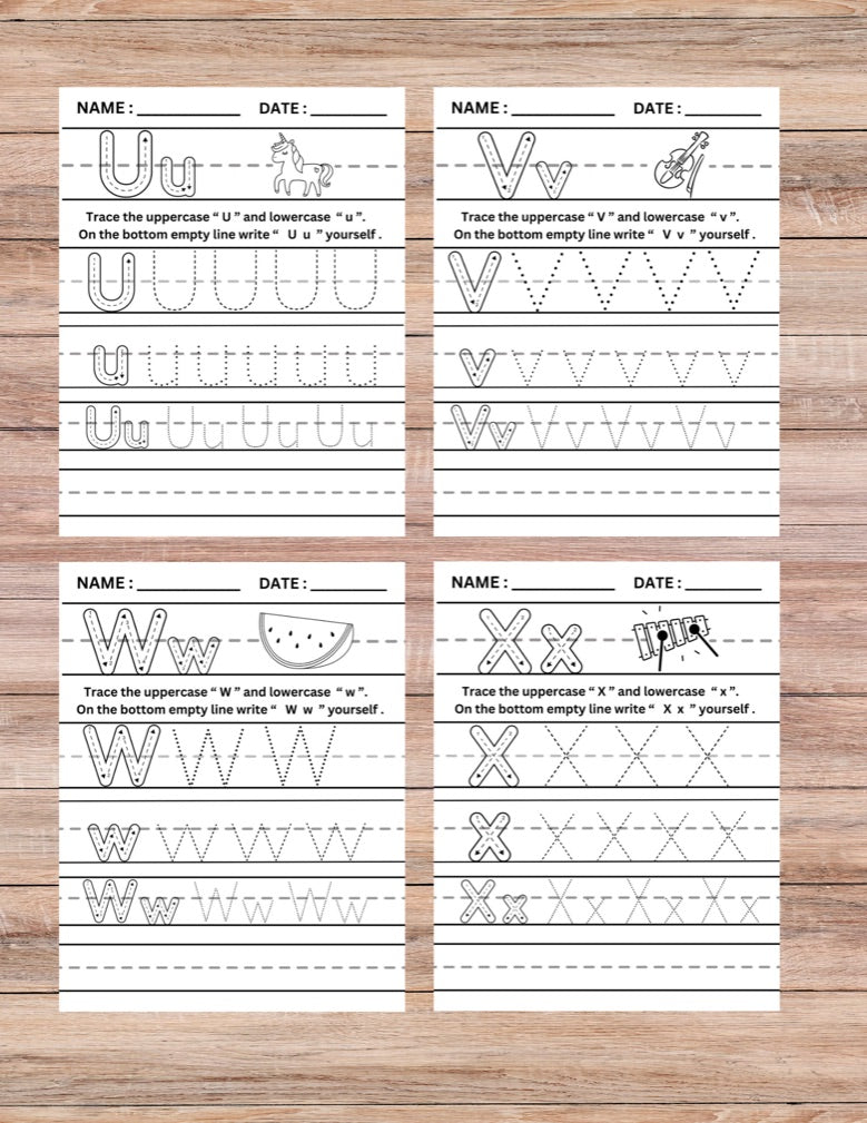 26 Pages Of Alphabet Tracing Activities For Toddlers To Learn How To Write Their Letters