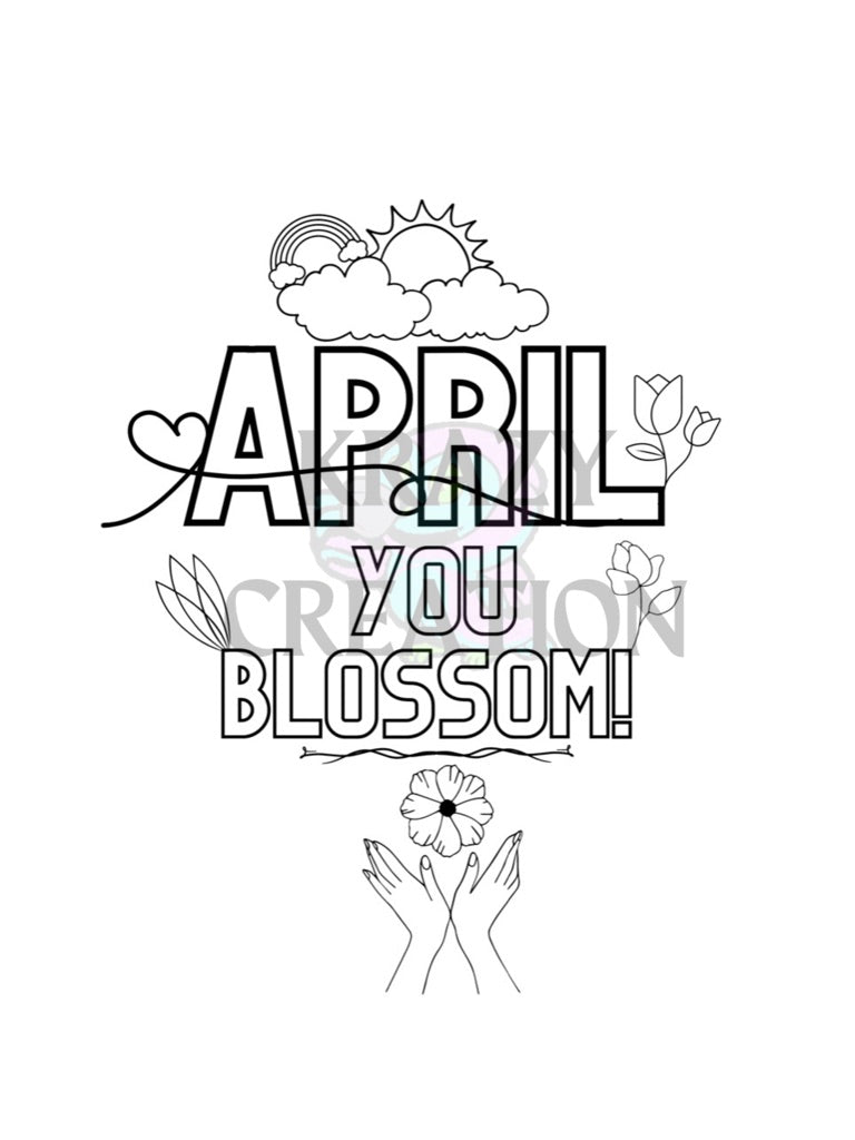 April Coloring Page (Emailed to you)