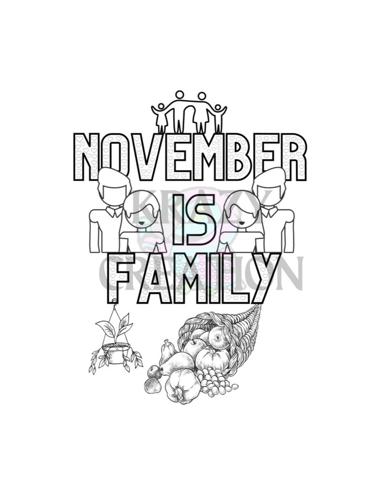 November Coloring Page (Emailed to you)