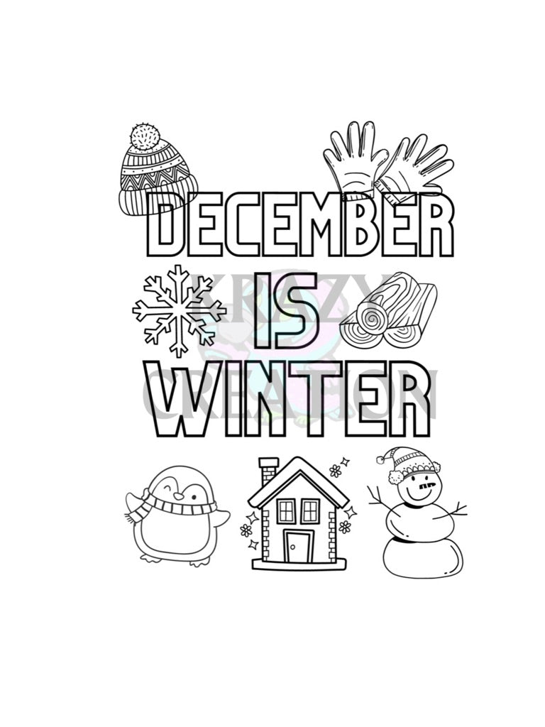 December Coloring Page (Shipped to you)