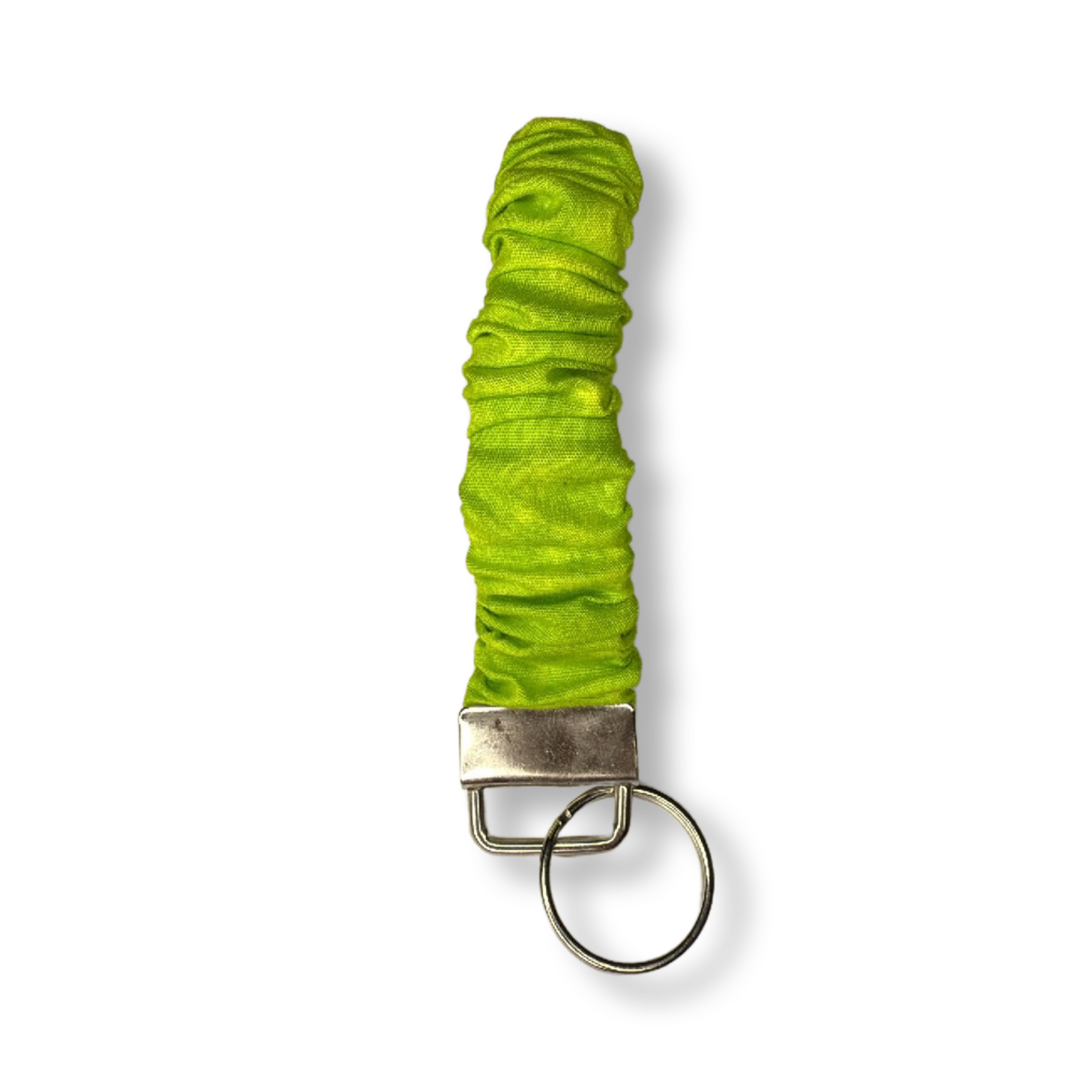 Lime Green Abstract Scrunchie Keychain