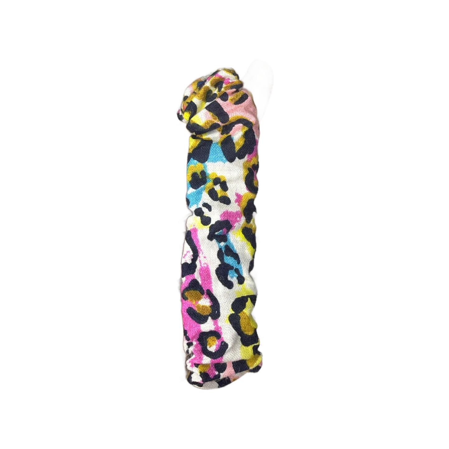 Rainbow Cheetah Scrunchie Keychain