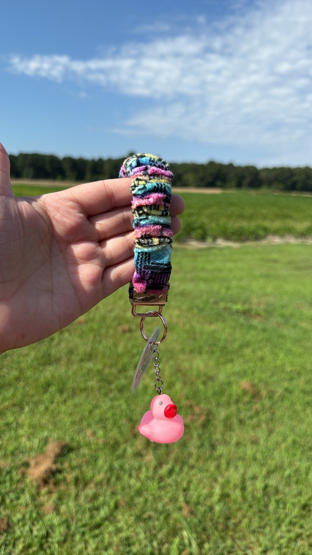 Rainbow Jeep Life Scrunchie Keychain