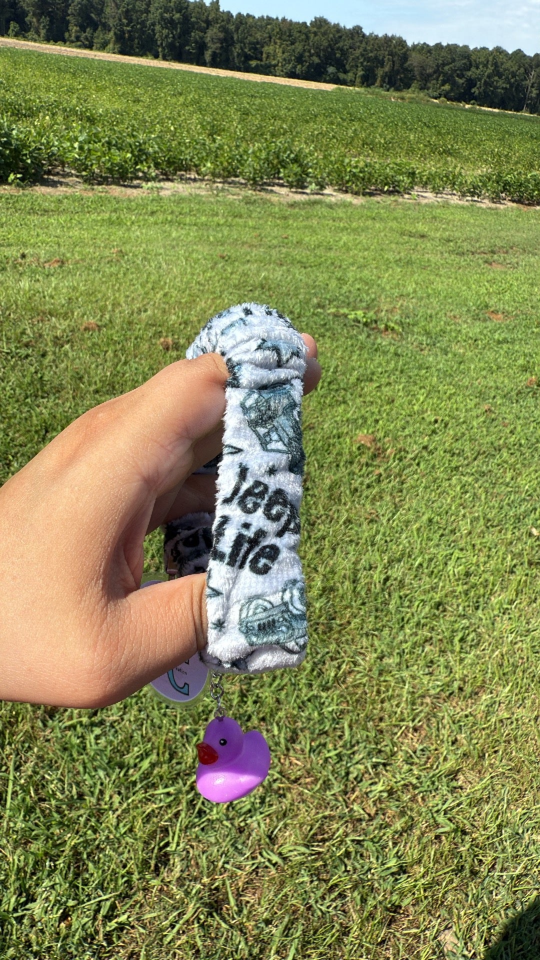 Grey Jeep Life Scrunchie Keychain