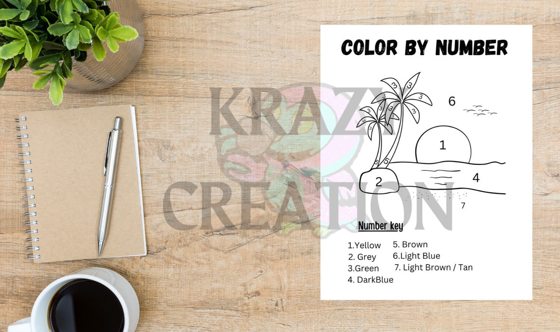 Beach Color By Number (Shipped to you)