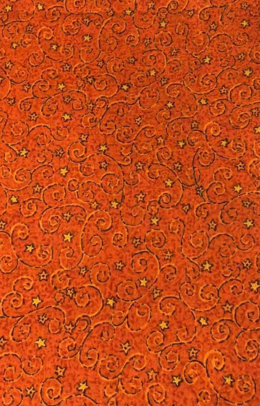 Dark Orange With Stars Scrunchie (Regular)