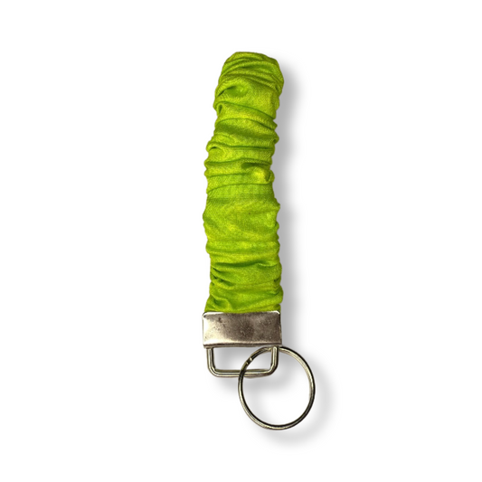 Lime Green Abstract Scrunchie Keychain