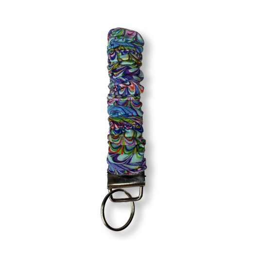 Trippy Colorful Scrunchie Keychain
