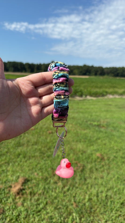 Rainbow Jeep Life Scrunchie Keychain