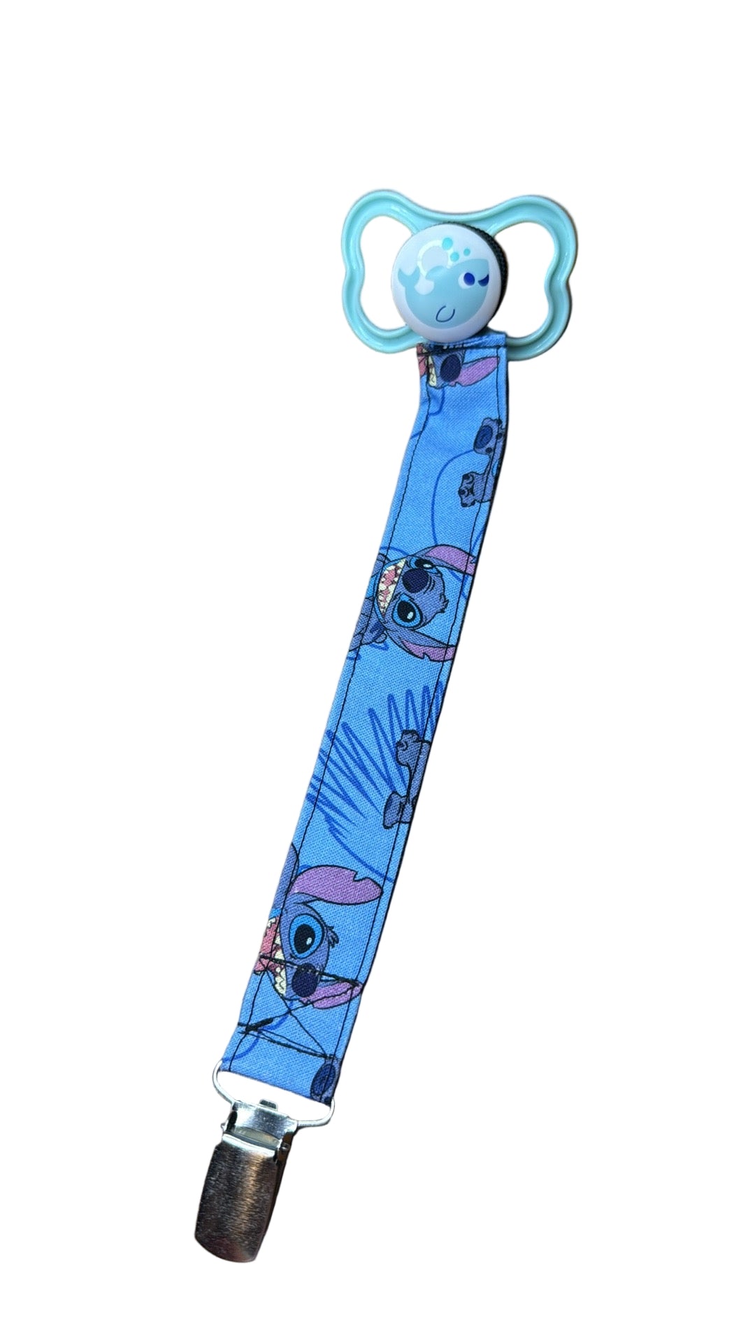 Blue Alien Pacifier Clip
