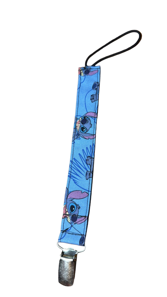 Blue Alien Pacifier Clip