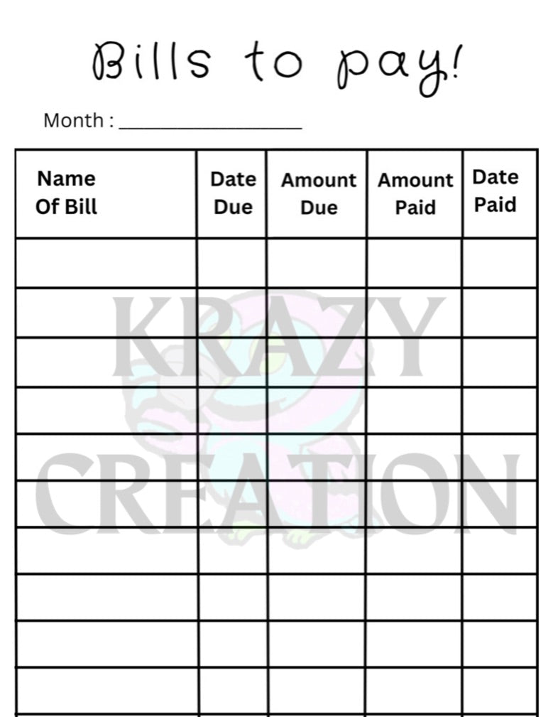 Bill Tracker (Shipped to you)
