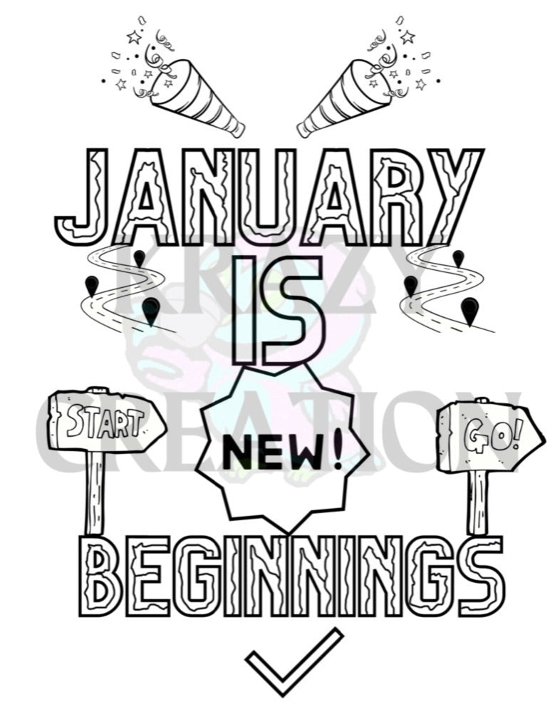 January Coloring Page (Emailed to you)