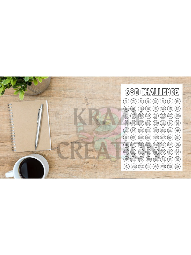 $80 Challenge Sheet (Emailed to you)
