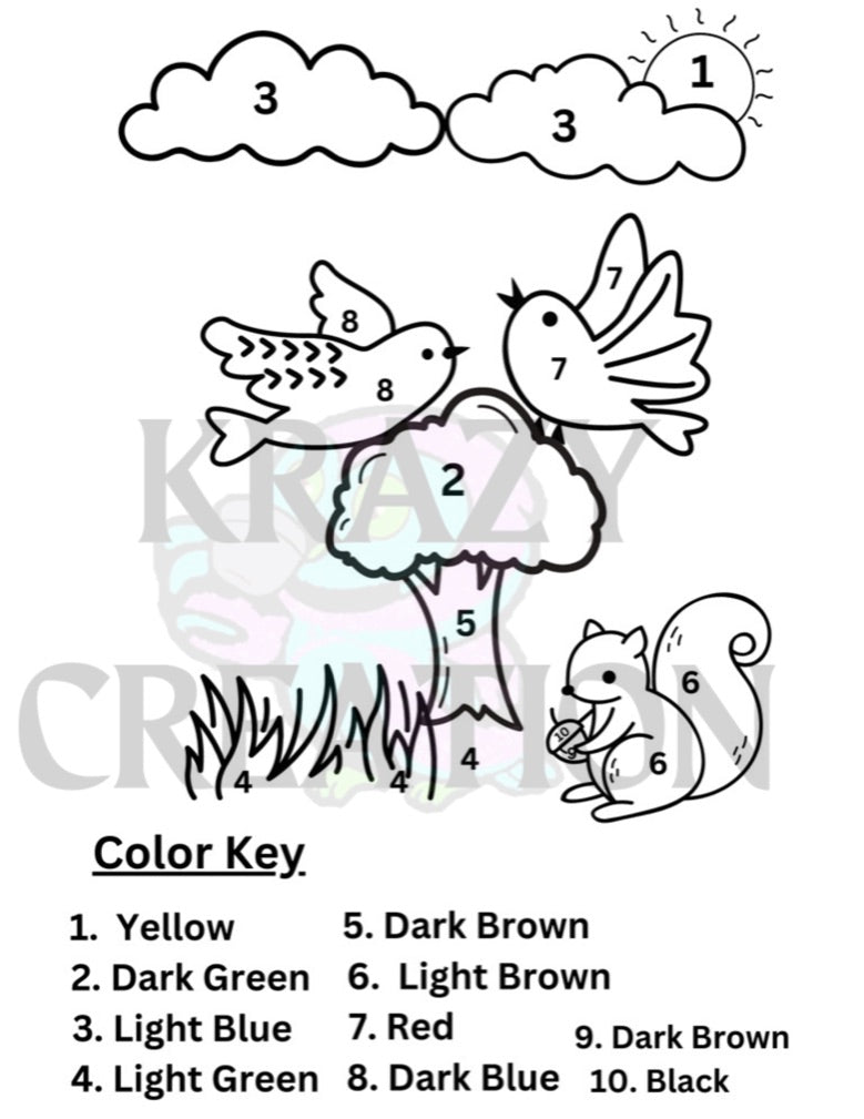 Bird Color By Number (Emailed to you)